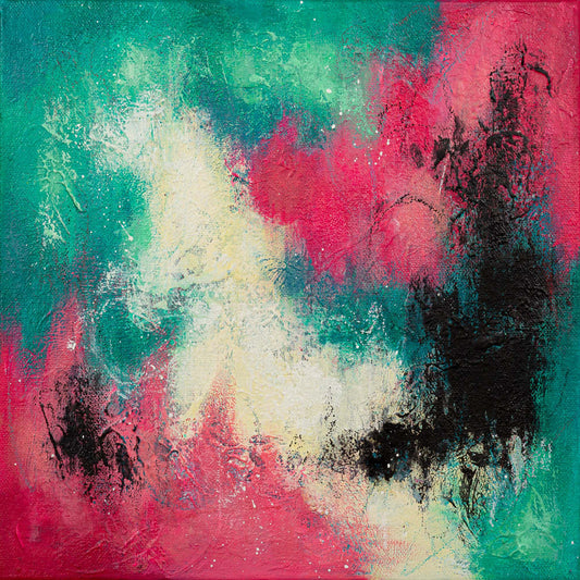 "Flamingo Lagoon" - 30x30cm